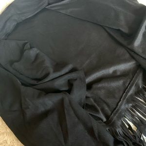 Black suede fringe vest